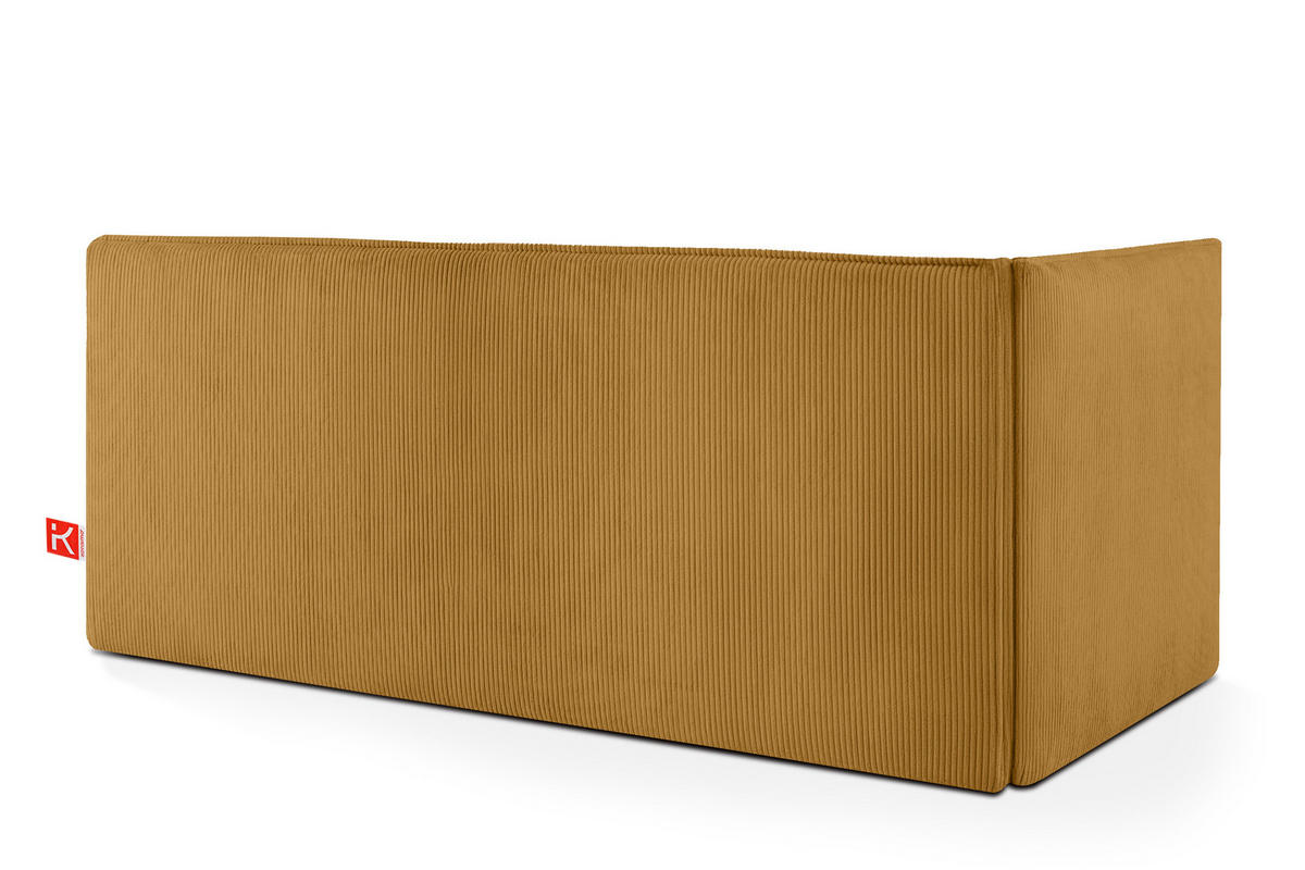 JUGENDBETT ROTI Einzelbett mit Bettkasten, 90x200cm, Bett mit Bonellmatratze, mit Rückenlehne - Gelb/Schwarz, Holz/Holzwerkstoff (92/200cm) - KONSIMO®