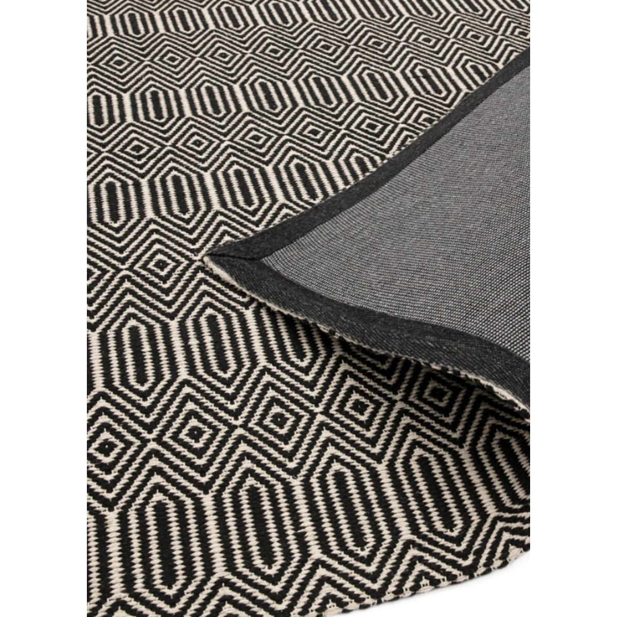 TEPPICH Handgewebter aus Wolle und Baumwolle im Berber-Stil SILWAN Schwarz 200 x 300 cm - Schwarz, Naturmaterialien (200/300cm) - Novatrend