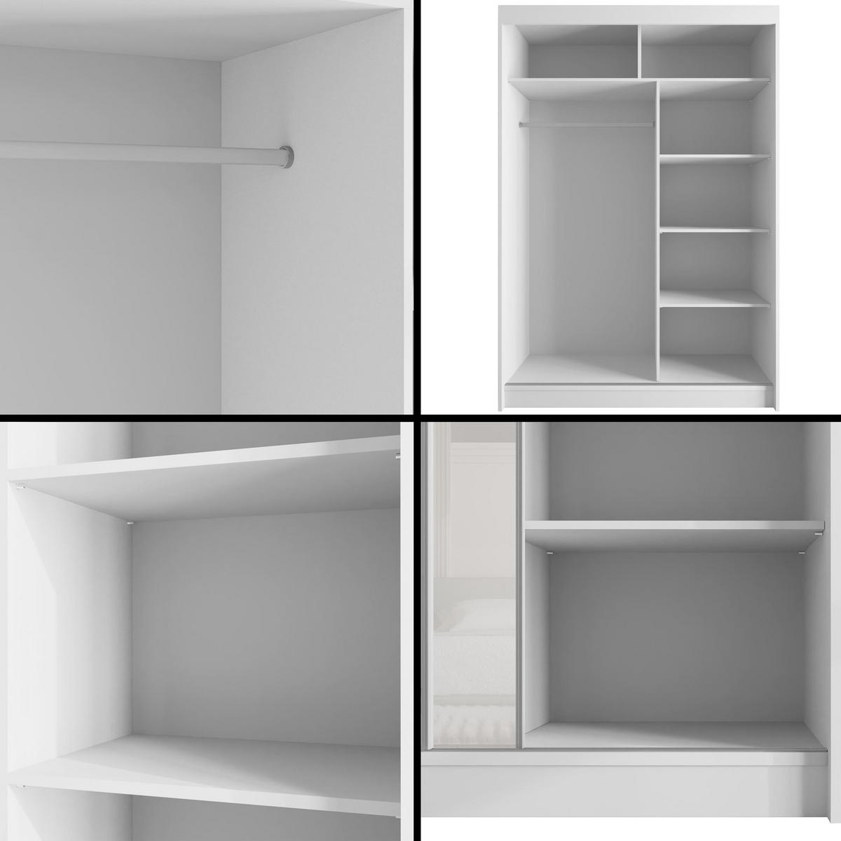 KLEIDERSCHRANK VESLI - 120 cm - Weiß - Weiß, Holzwerkstoff (120/215/61cm) - ALTDECOR