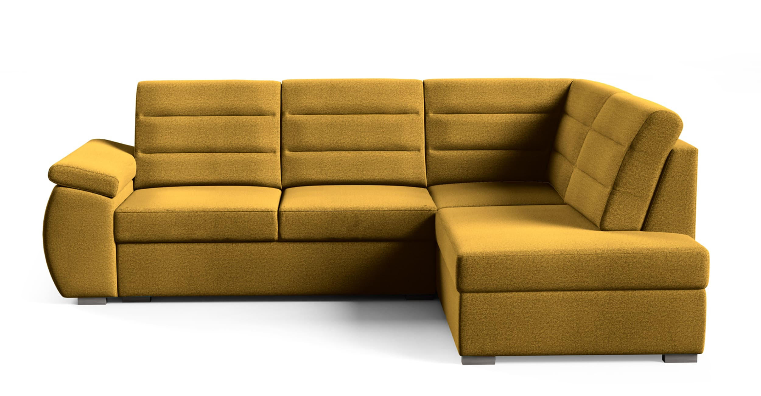 ECKSCHLAFSOFA - Ecksofa Gardenia - Gelb -Rechts - Gelb, Holzwerkstoff (264/190cm) - Möblo
