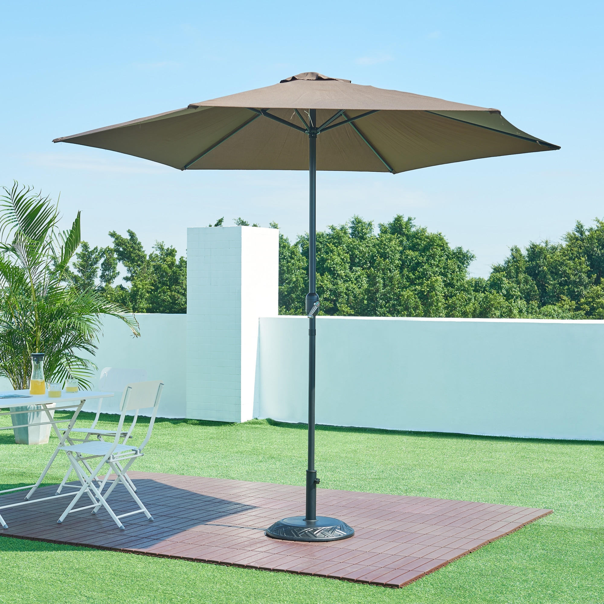 SONNENSCHIRMSTÄNDER Bisegna - Schwarz, Stein (50/50cm) - casa.pro