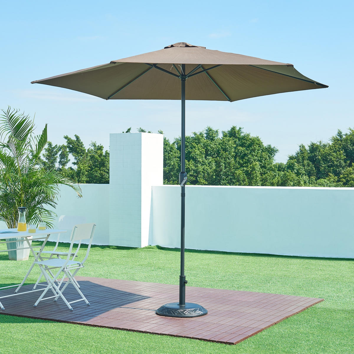 SONNENSCHIRMSTÄNDER Bisegna - Schwarz, Stein (50/50cm) - casa.pro