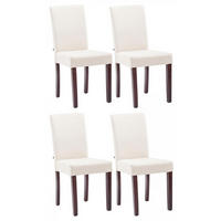 STUHL 4er Set Stoff Creme - Creme/Cappuccino, Holz/Textil (41/91/47cm) - CLP
