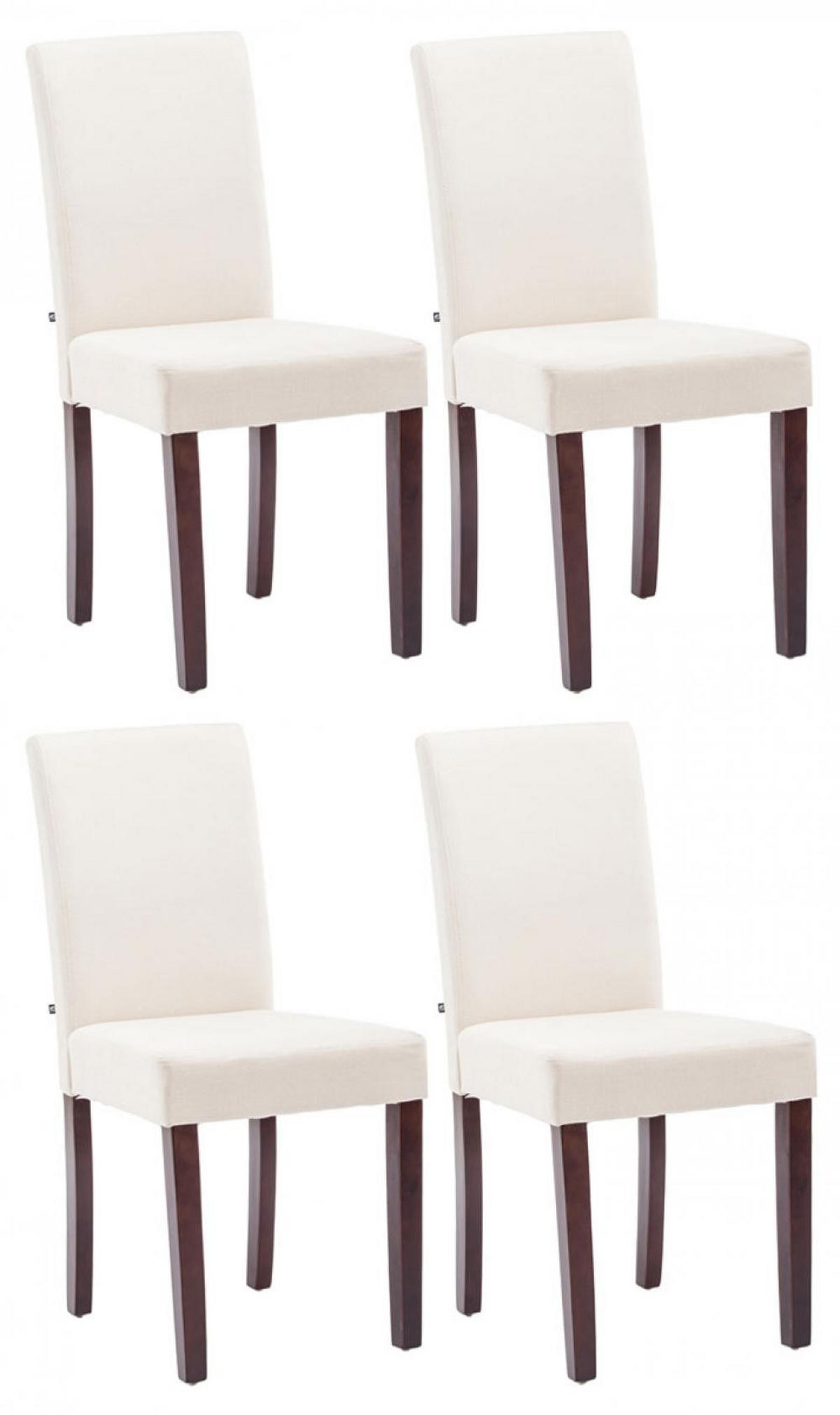 STUHL 4er Set Stoff Creme - Creme/Cappuccino, Holz/Textil (41/91/47cm) - CLP