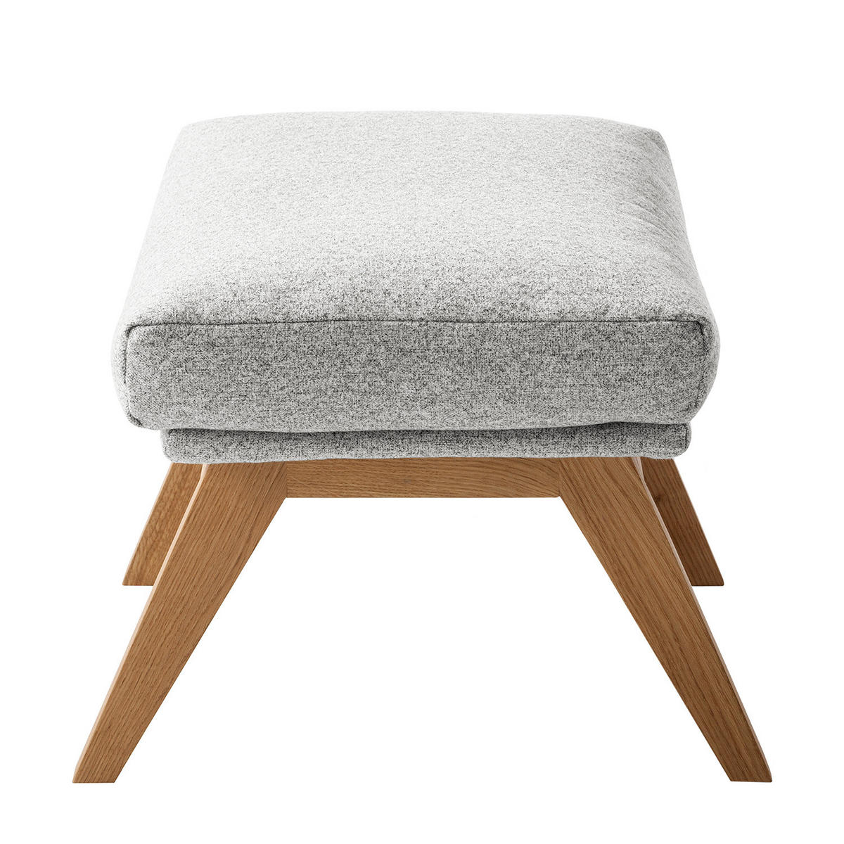 POLSTERHOCKER - Eichefarben/Hellgrau, Eichenholz/Textil (54/41/41cm) - home24