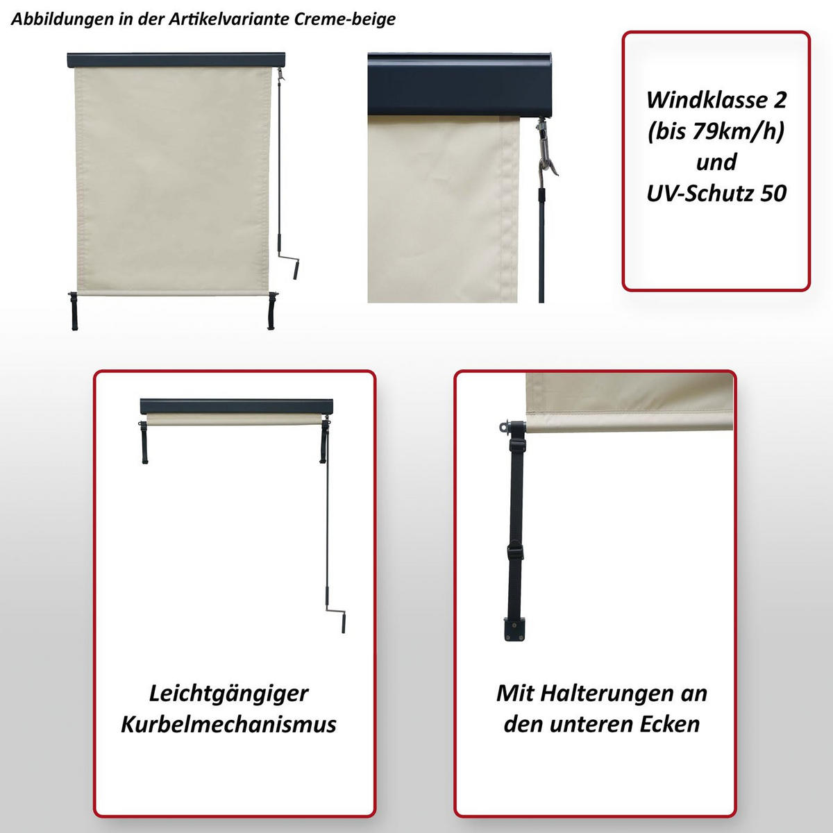 VERTIKALMARKISE Cremeweiß - Weiß, Textil (180/250/8cm) - MCW