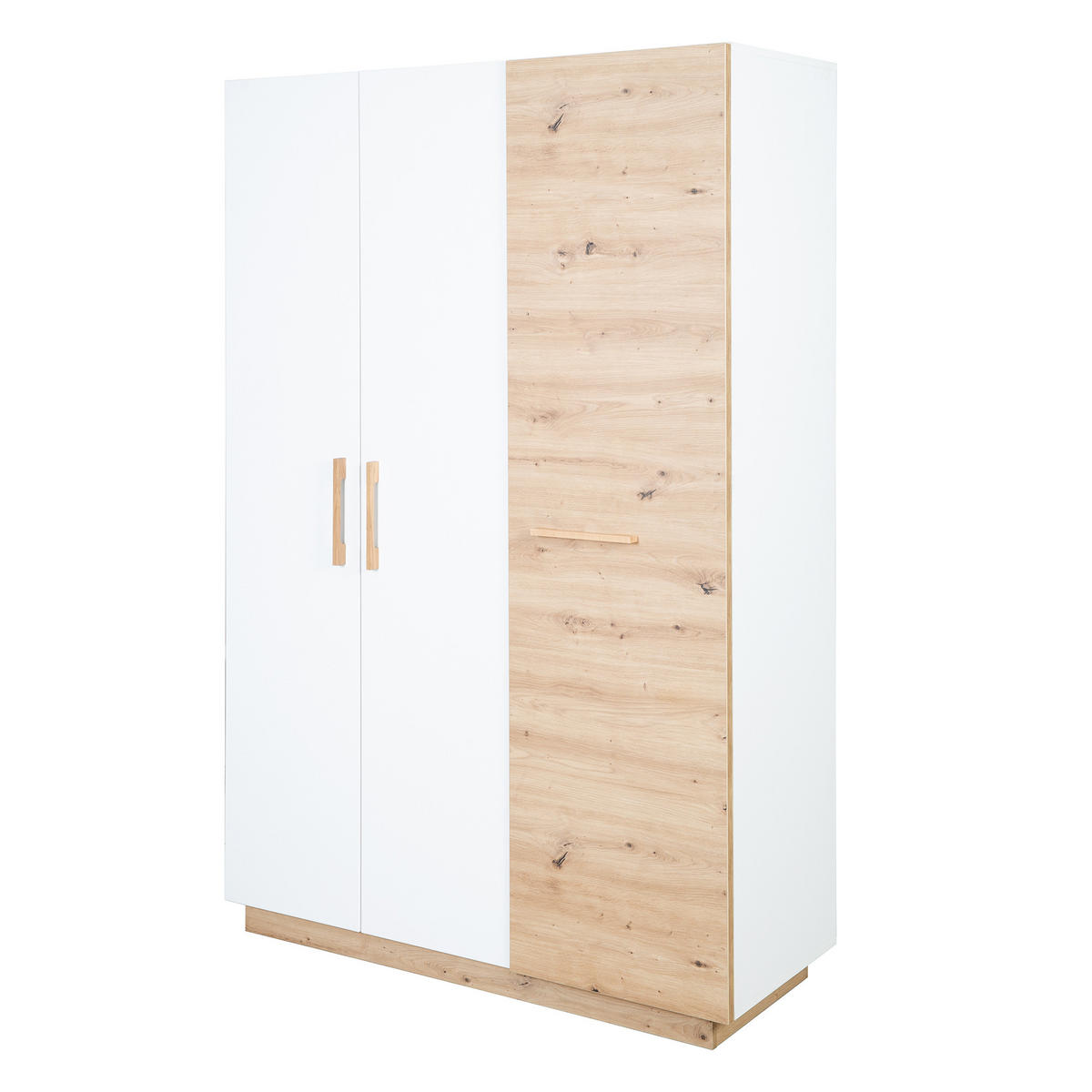 KLEIDERSCHRANK Lion - Weiß, Holz/Holzwerkstoff (132/200/52.5cm) - Roba