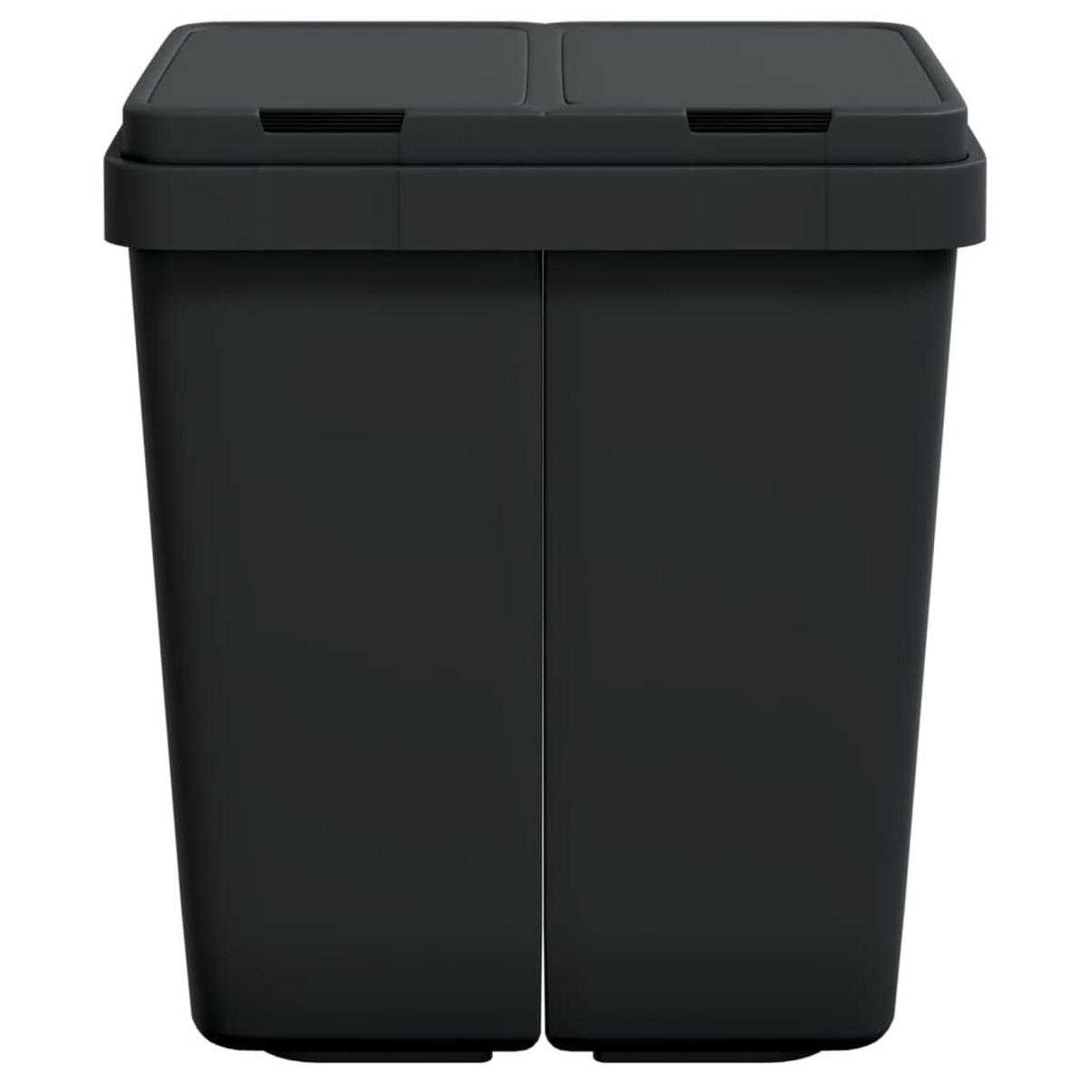 MÜLLEIMER 2 Fächer Küche 2x25L Anthrazit - Anthrazit, Kunststoff (43.5/48.5/32.5cm) - DELUKE