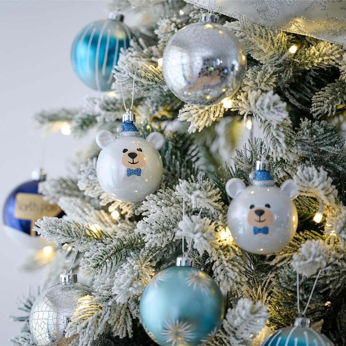 WEIHNACHTSKUGELN 12-teiliges Set 8 cm Silber Blau - Multicolor, Kunststoff (8/8/8cm)