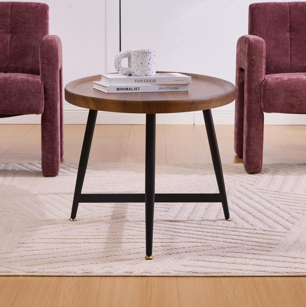 COUCHTISCH aus MDF 110x55x45 cm in Braun mit Metallgestell - Braun, Holzwerkstoff (55/110/45cm) - Modfu