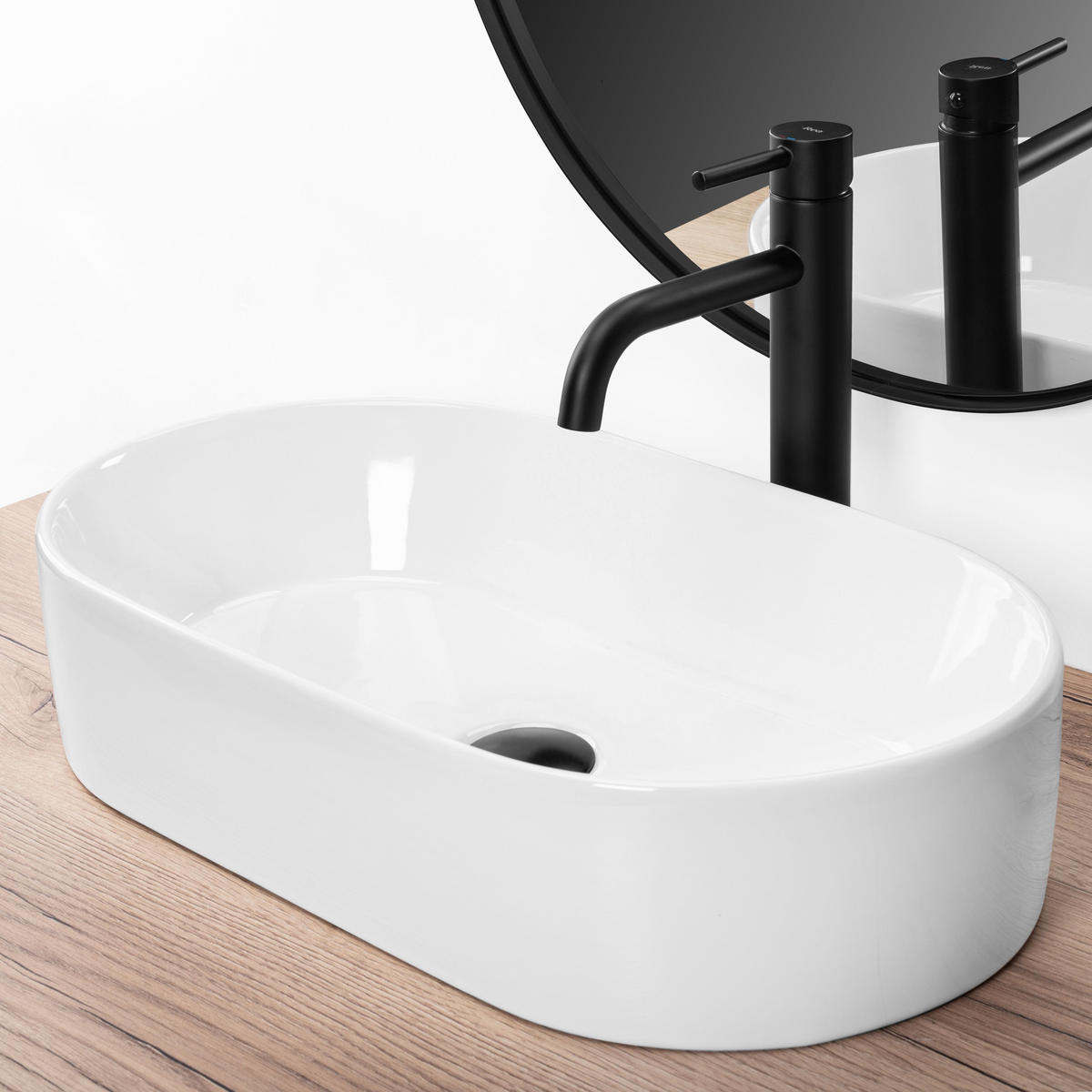 AUFSATZWASCHBECKEN Rea Layla 50 - Weiß, Keramik (30/11.5/53cm) - REA