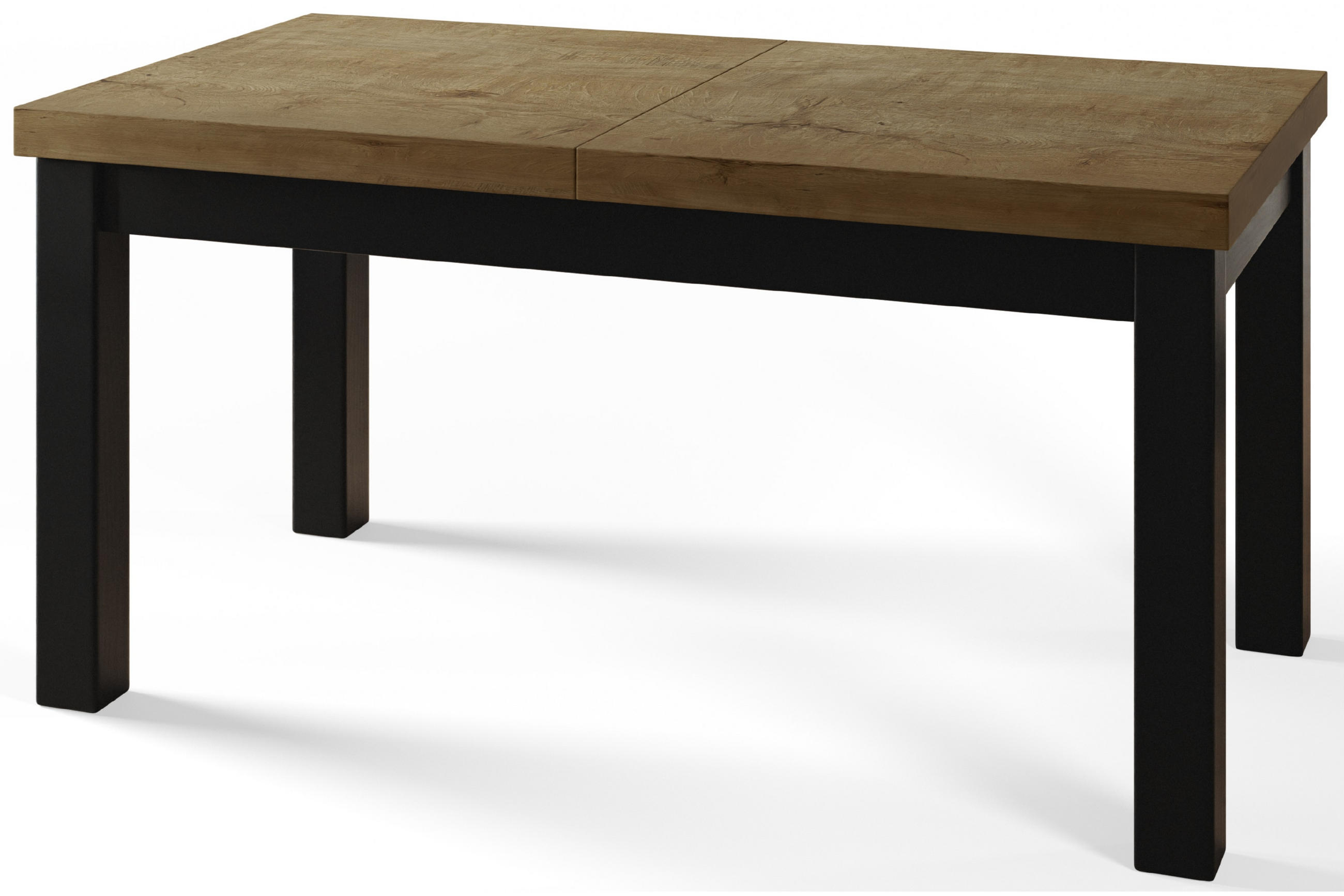 ESSZIMMERTISCH CLASSIC, ausziehbarer Tisch 160-210X90X78 cm, Farbe: LEFKAS, mit Holzbeinen in Farbe Schwarz - Dunkelbraun/Schwarz, Holzwerkstoff (160/90/78cm) - Alpi-Möbel