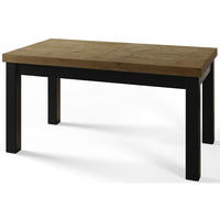 ESSZIMMERTISCH CLASSIC, ausziehbarer Tisch 120-160X80X78 cm, Farbe: LEFKAS, mit Holzbeinen in Farbe Schwarz - Dunkelbraun/Schwarz, Holzwerkstoff (120/80/78cm) - Alpi-Möbel