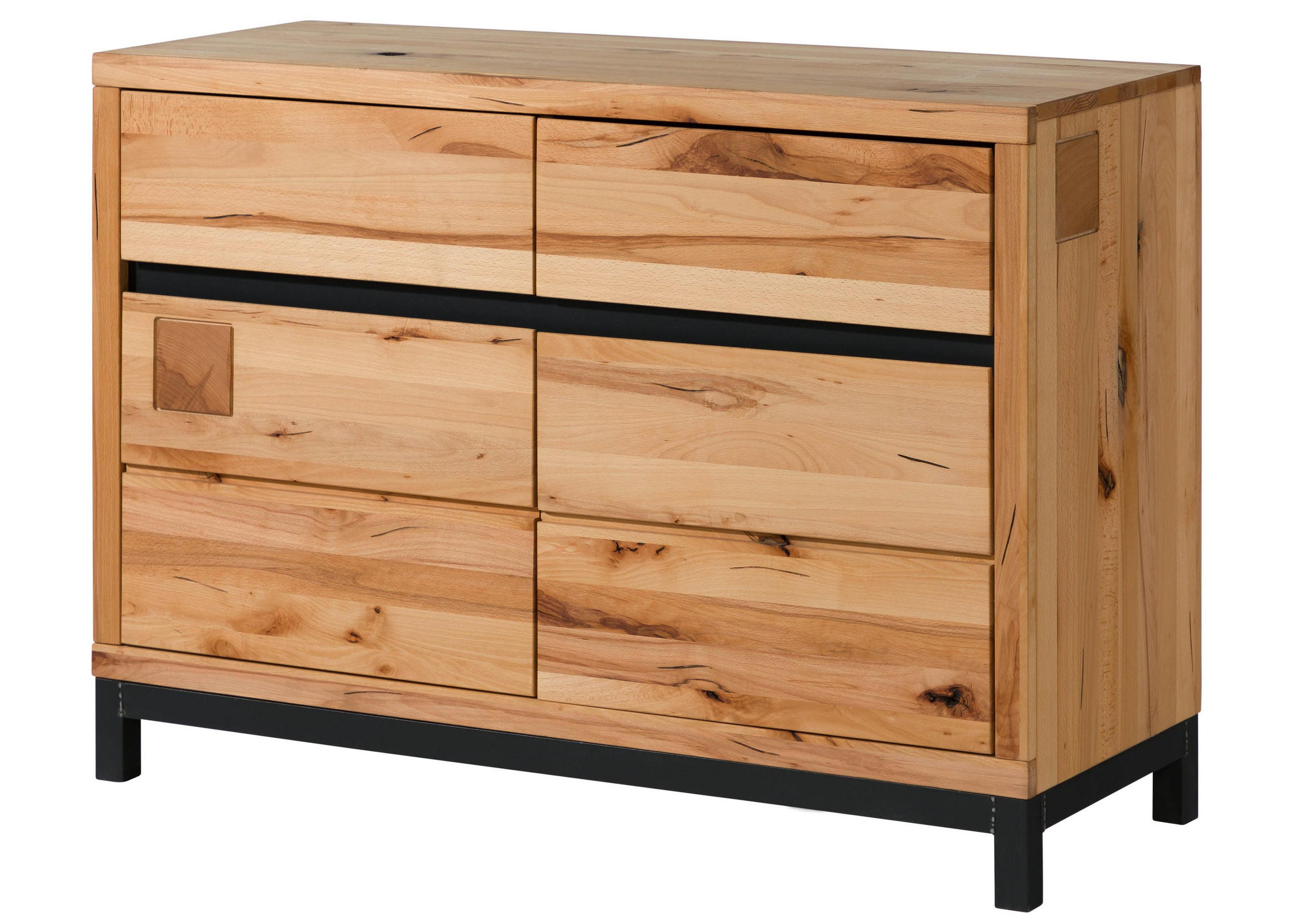SIDEBOARD Kernbuche 120x45x85 natur geölt VILLANDERS #111 - Braun, Holz (120/85/45cm) - Massivmoebel24