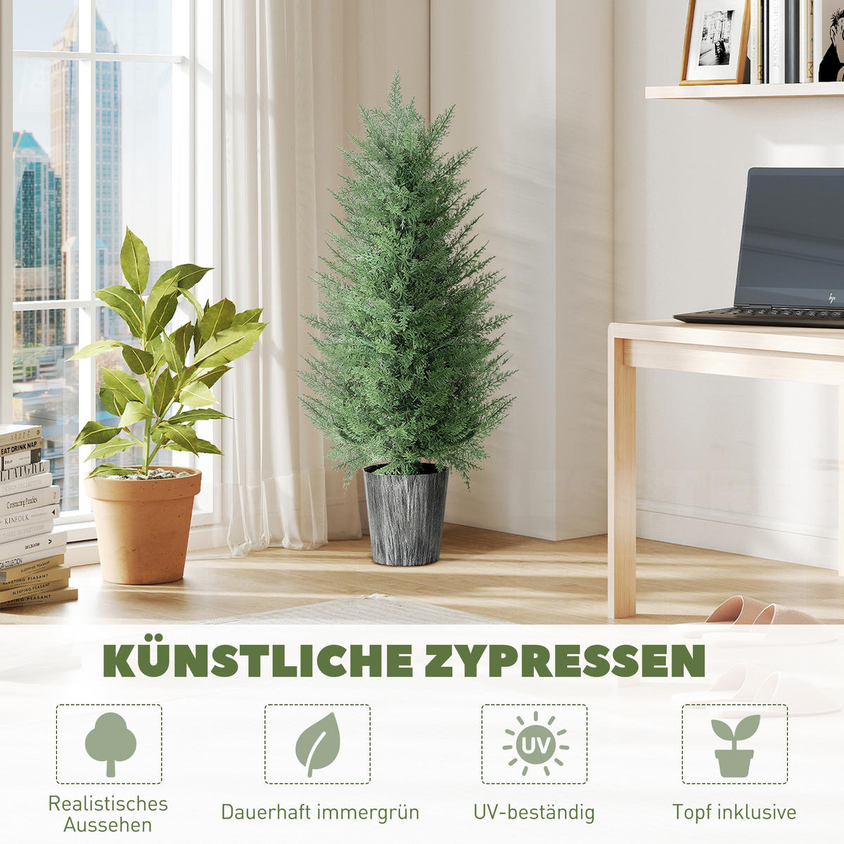 KÜNSTLICHE Pflanzen Grün 15.0/15.0/90.0cm - Grün, Kunststoff (90cm)