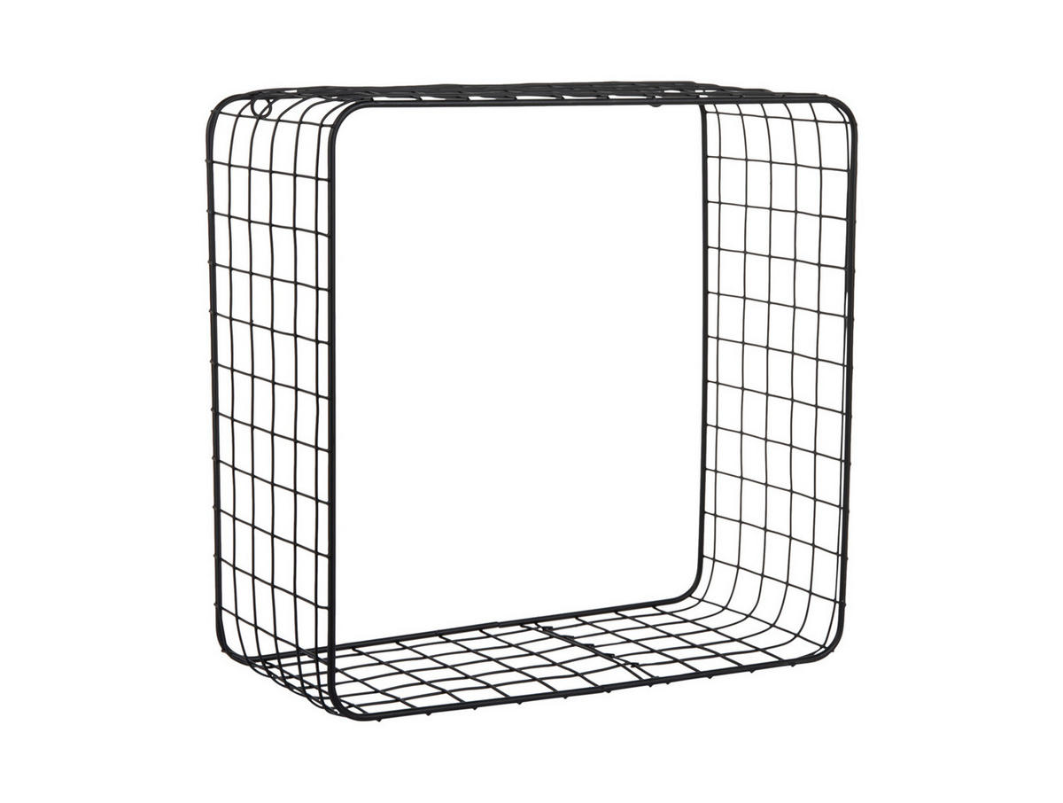 WANDREGAL Reja 35/15/35 cm - Schwarz, Metall (15/35/35cm) - Present Time