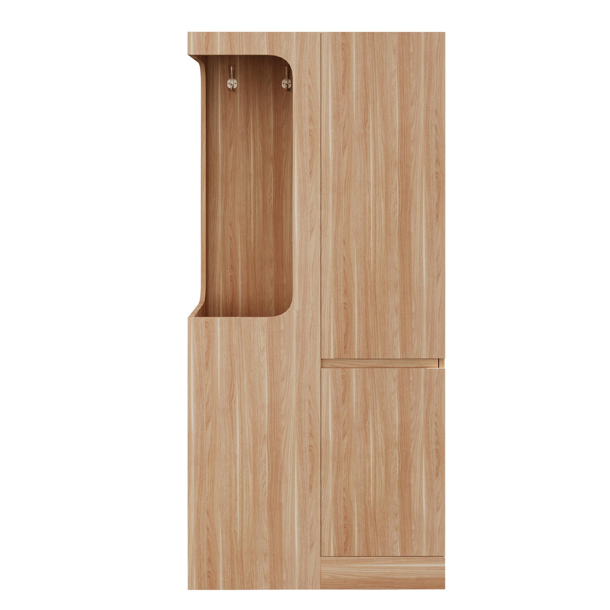 KLEIDERSCHRANK 70x40x170cm 1 Tür Schubladen Holz - Naturfarben, Holz (70/170/40cm) - FLIEKS