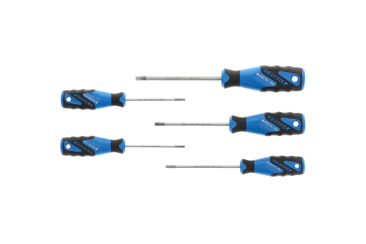 2163 TX-05 3K-SCHRAUBENDREHER-SATZ 5-TEILIG TX T10-T30 - Multicolor, Kunststoff/Metall (17/35cm) - Gedore