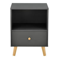 BEISTELLTISCH Sundsvall - Dunkelgrau/Naturfarben, Holz/Holzwerkstoff (30/40/54cm) - [en.casa]