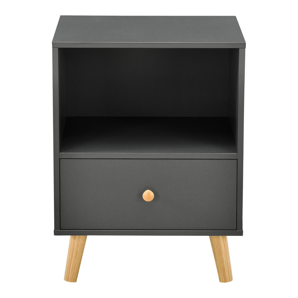 BEISTELLTISCH Sundsvall - Dunkelgrau/Naturfarben, Holz/Holzwerkstoff (30/40/54cm) - [en.casa]