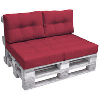 PALETTENKISSEN Eco Elements Sitz + Rücken Rot (2tlg) - Rot, Textil (80/15/120cm) - Beautissu 