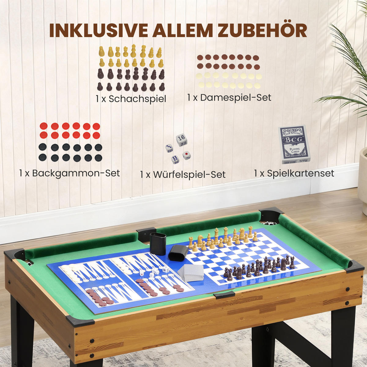 SPIELETISCH DE-10925 Walnuss - Walnussfarben, Holzwerkstoff (109/80/121cm) - ComfortXL