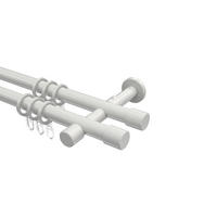 GARDINENSTANGEN-SET Prestige Santo 480 cm (geteilt in 3 x 160 cm), 2-läufig, 20 mm Ø Weiß - Weiß, Metall (480cm) - INTERDECO