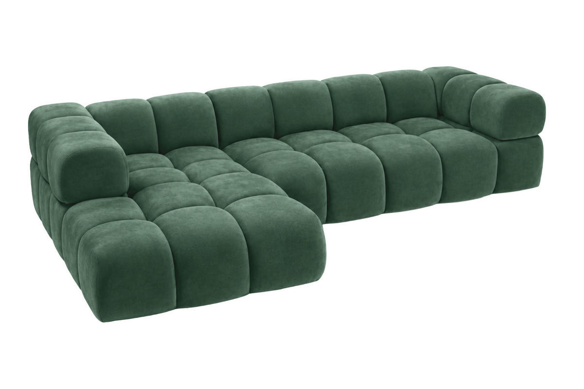 ECKSOFA L-Form, Veloursstoff Bluvel, Grün, Links, Averro XL - Grün, Holz (320/150cm) - Kaiser Möbel