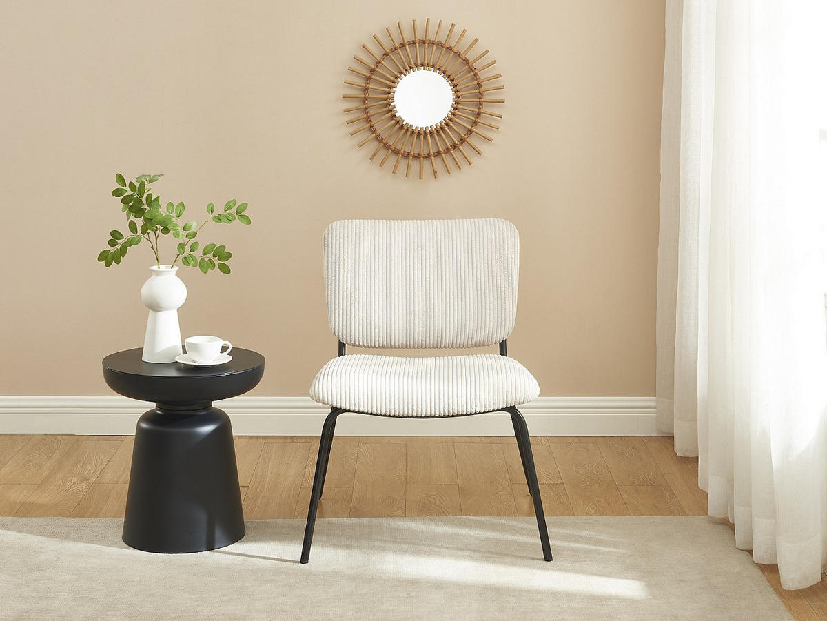 SESSEL mit gerader Rückenlehne - 1 -Sitzer - Samt - beige - LOVUNIA - Beige, Textil (56/75/63.5cm) - Vente-Unique