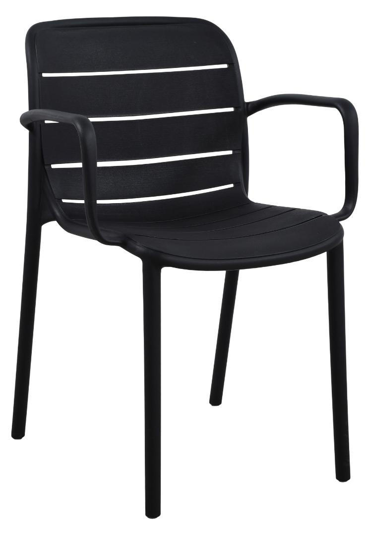 GARTENSTUHL, Silja, Schwarz, Kunststoff, 55 x 57 x 80 cm - Schwarz, Kunststoff (55/80/57cm) - ebuy24