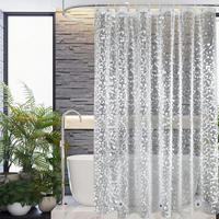 DUSCHVORHANG 180 x 190 cm mit 3D Steinmuster - Transparent, Kunststoff (180/190cm)