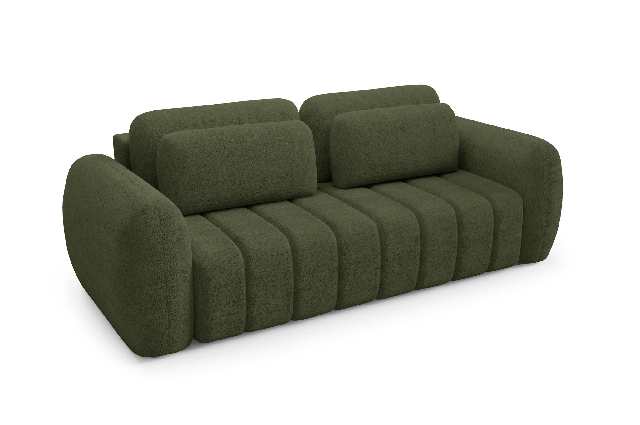 SCHLAFSOFA Caria - Grün, Holzwerkstoff/Textil (266/95/110cm) - Fun Möbel