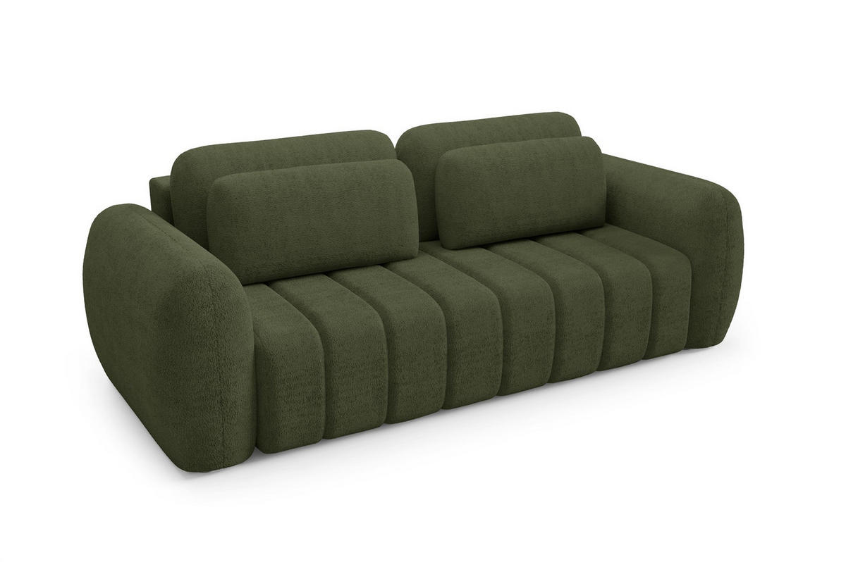 SCHLAFSOFA Caria - Grün, Holzwerkstoff/Textil (266/95/110cm) - Fun Möbel