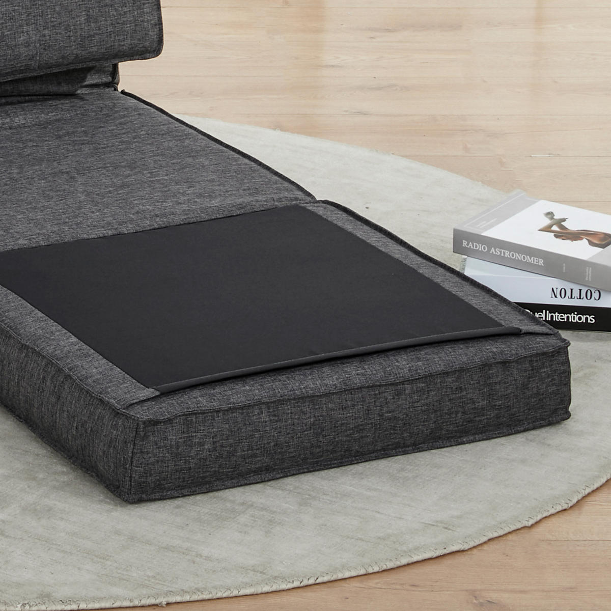 BODENSOFA, verstellbar, Dunkelgrau - Dunkelgrau, Kunststoff (61/58/73cm) - HOMCOM