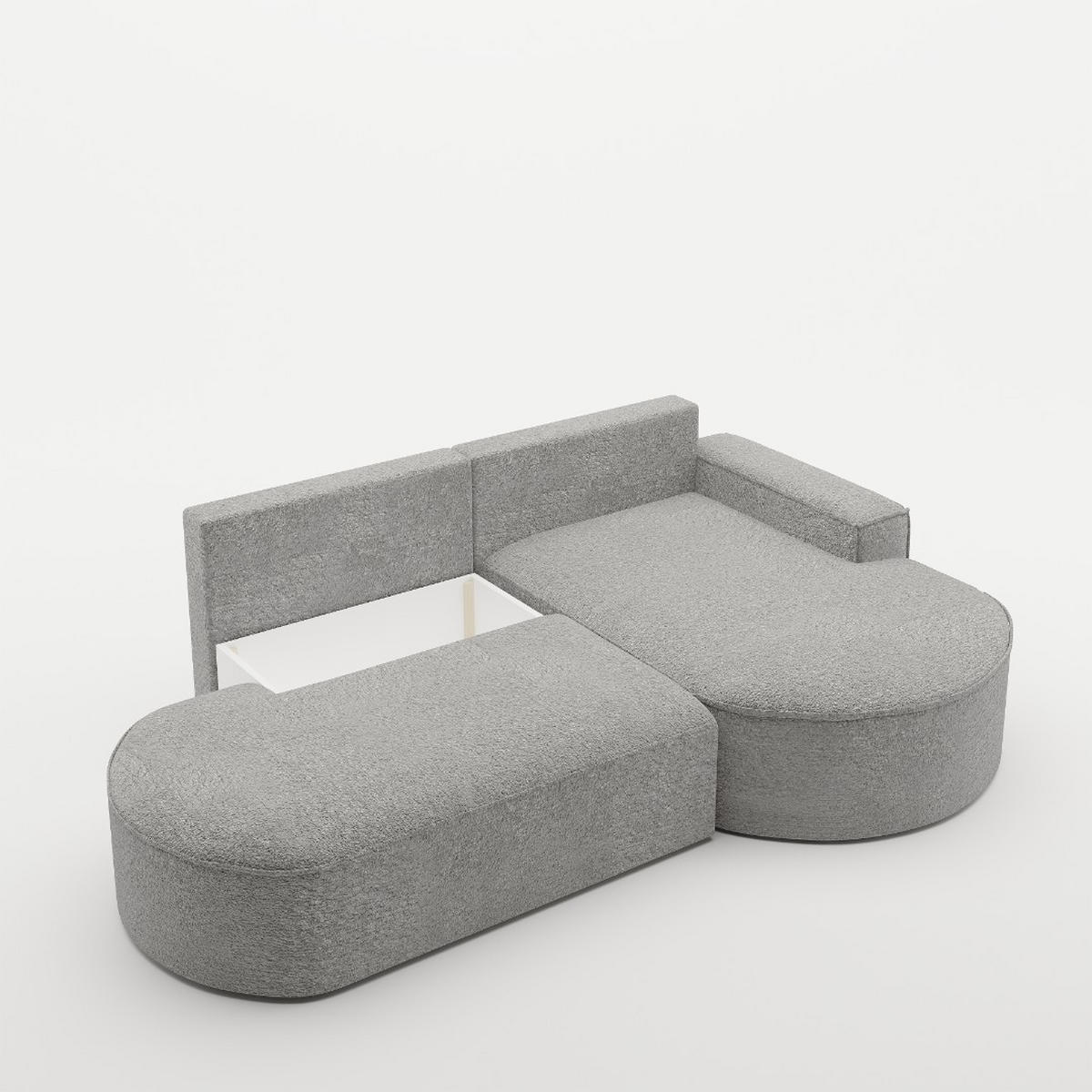 ECKSOFA Modena Pro - Komfort Und Stil stoff Arena Grau Rechts - Grau, Holz (278/179cm) - Kaiser Möbel