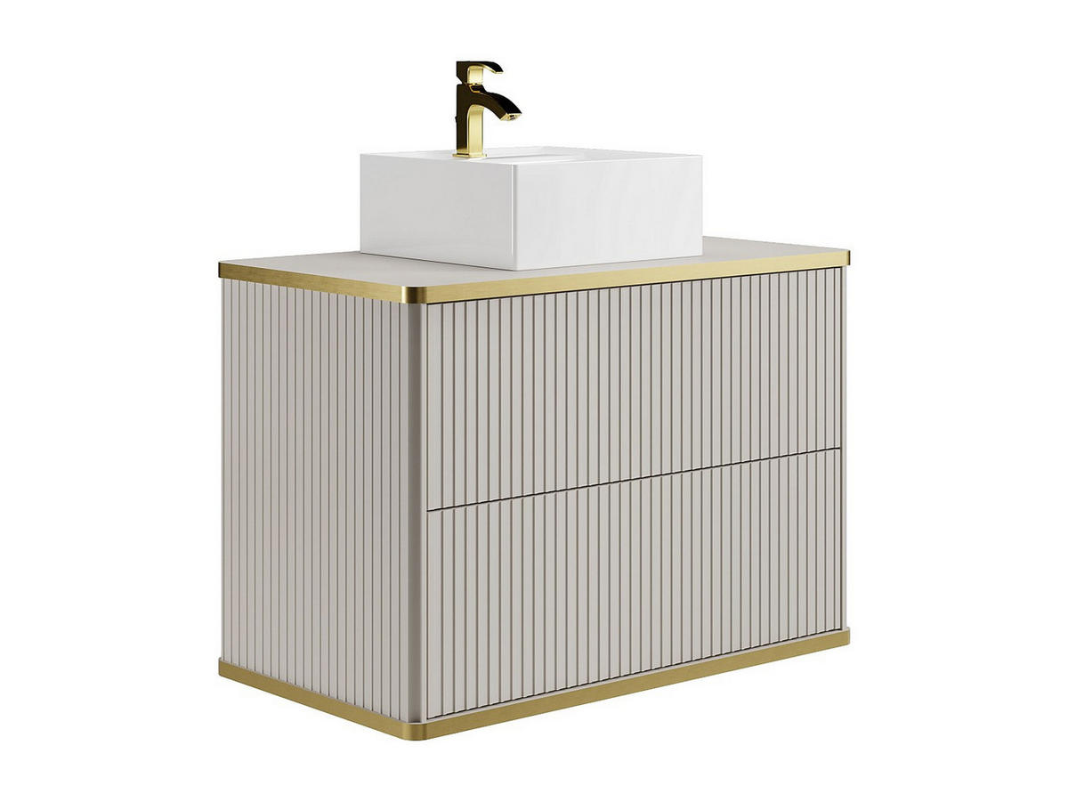 EINZELWASCHTISCH - 80 cm x 47 cm - Holz, Platte - Beige - KELIZA - Beige, Holz (80/54/47cm) - Vente-Unique