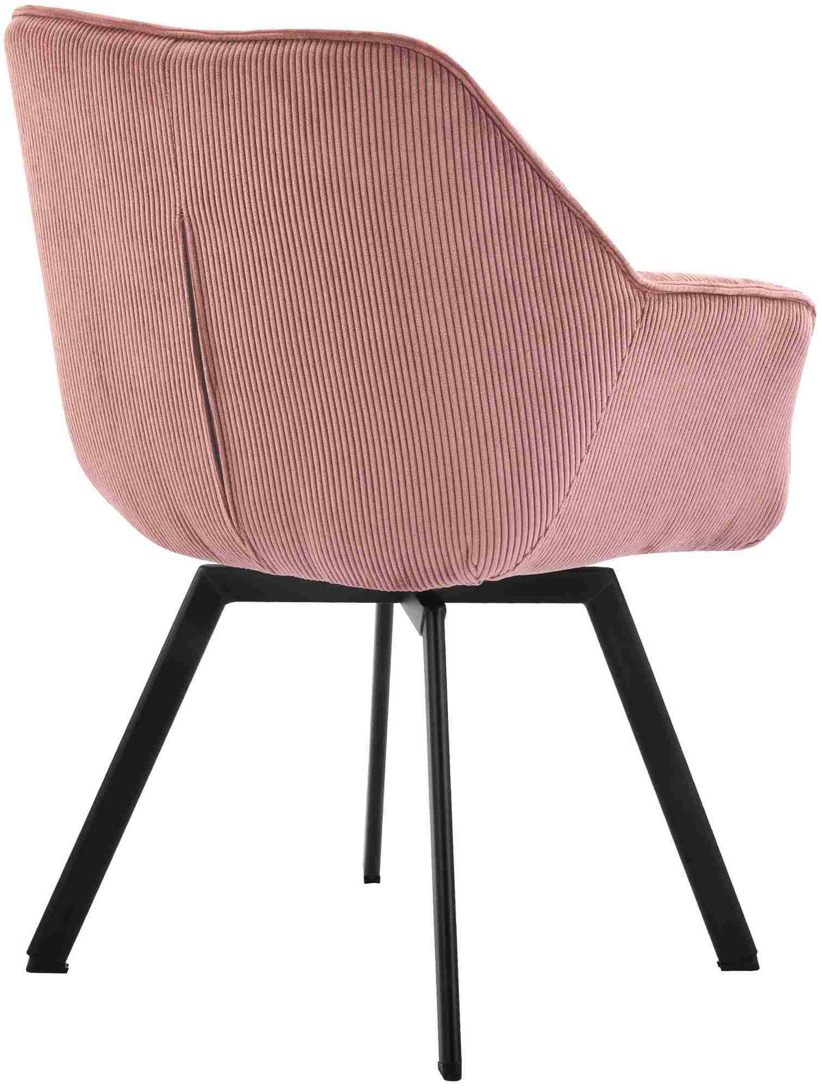 ARMLEHNENSTUHL Cord Rosa - Schwarz/Rosa, Textil/Metall (60/81/59cm) - CLP