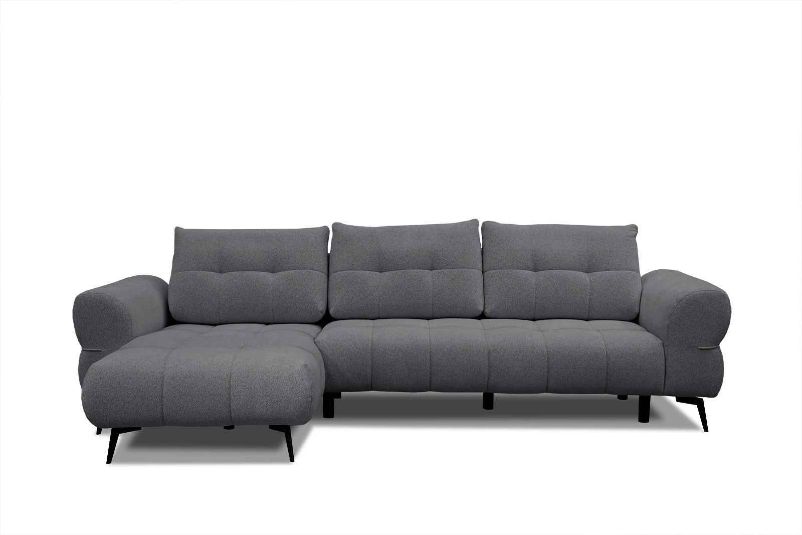 ECKSOFA SALVINI 4-Sitzer, graphitfarben - Schwarz/Graphitfarben, Holzwerkstoff/Textil (158/292cm) - Courtois Laville