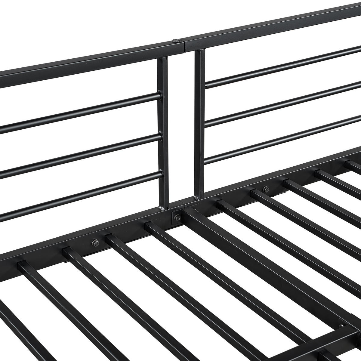 HOCHBETT 90/200 cm Schwarz, Dunkelholz - Walnussfarben/Schwarz, Holzwerkstoff/Metall - Raumix