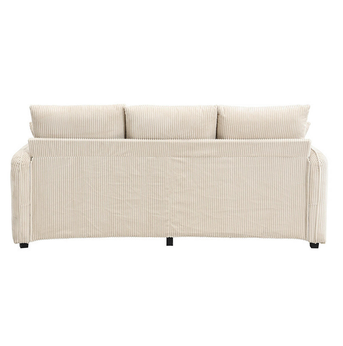 WOHNLANDSCHAFT mit Schlaffunktion, Stauraum und Cord-Bezug in Beige,188/186/86 cm - Beige, Kunststoff (188/86/186cm) - Flora Grace