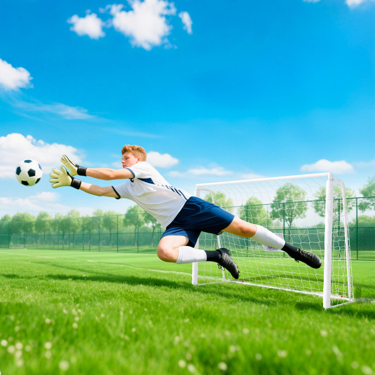 FUSSBALLTOR DE-18608 Trainings- & Spieltor 186x123 cm Weiß - Weiß, Metall (62/186cm) - ComfortXL