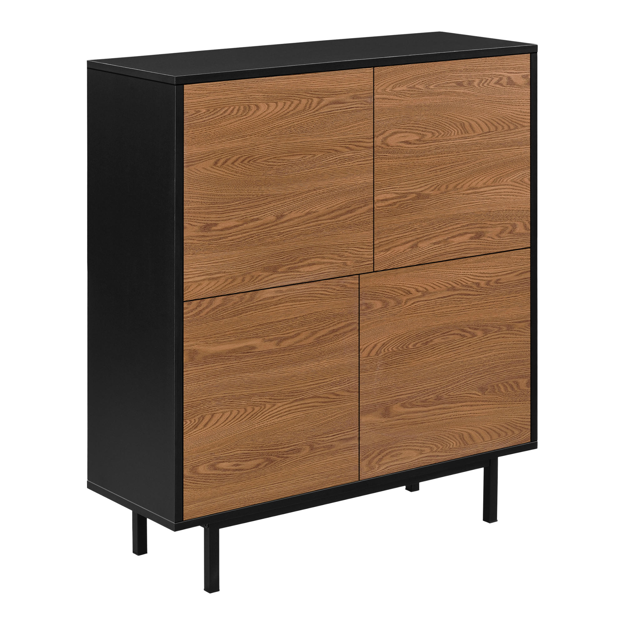 KOMMODE Gnosjö - Dunkelbraun/Schwarz, Holzwerkstoff/Metall (80/93/30cm) - [en.casa]