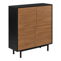 KOMMODE Gnosjö - Dunkelbraun/Schwarz, Holzwerkstoff/Metall (80/93/30cm) - [en.casa]
