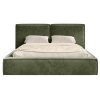 POLSTERBETT Tilves Olivgrün 160x200 cm - Schwarz/Olivgrün, Kunststoff/Textil (160/200cm) - Selsey