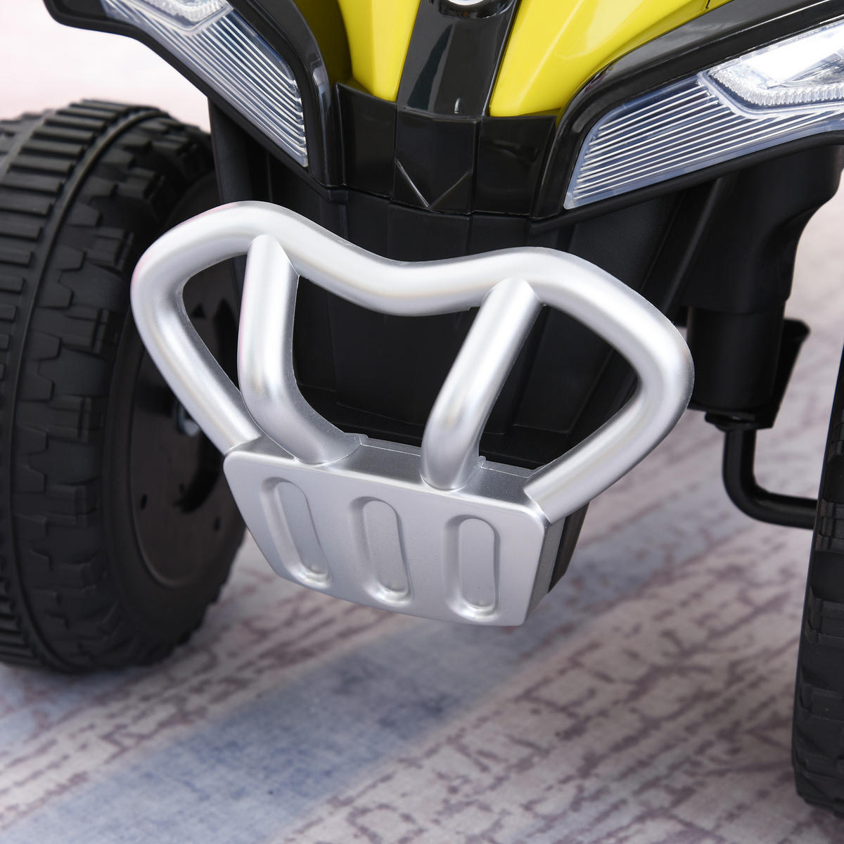 KINDERQUAD DE-16931 mit LED-Licht & Sound Gelb/Schwarz - Gelb, Kunststoff (67/38/44cm) - ComfortXL