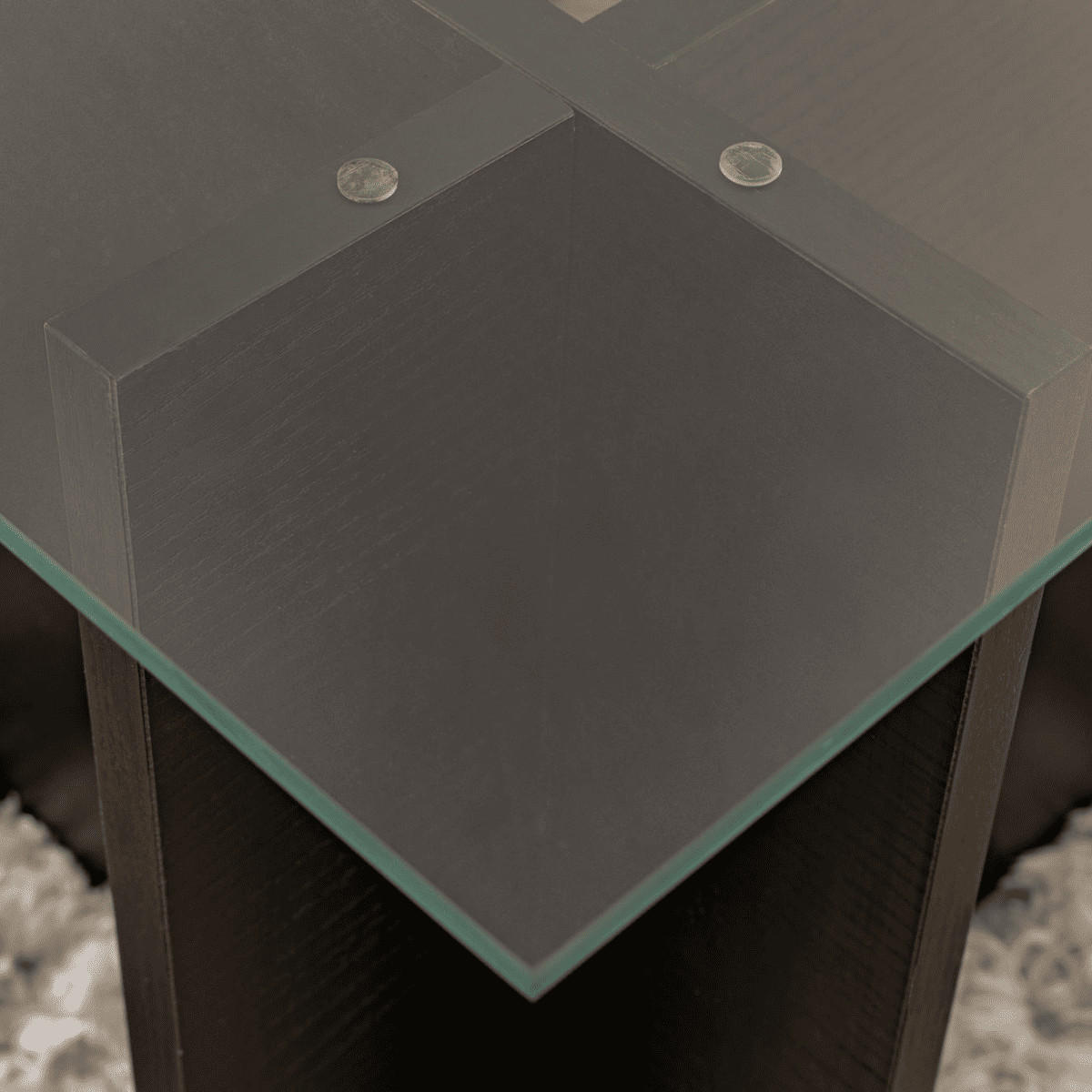 COUCHTISCH mit glasplatte noah 105/65/40 cm - Schwarz, Holzwerkstoff (105/65/40cm) - Calicosy