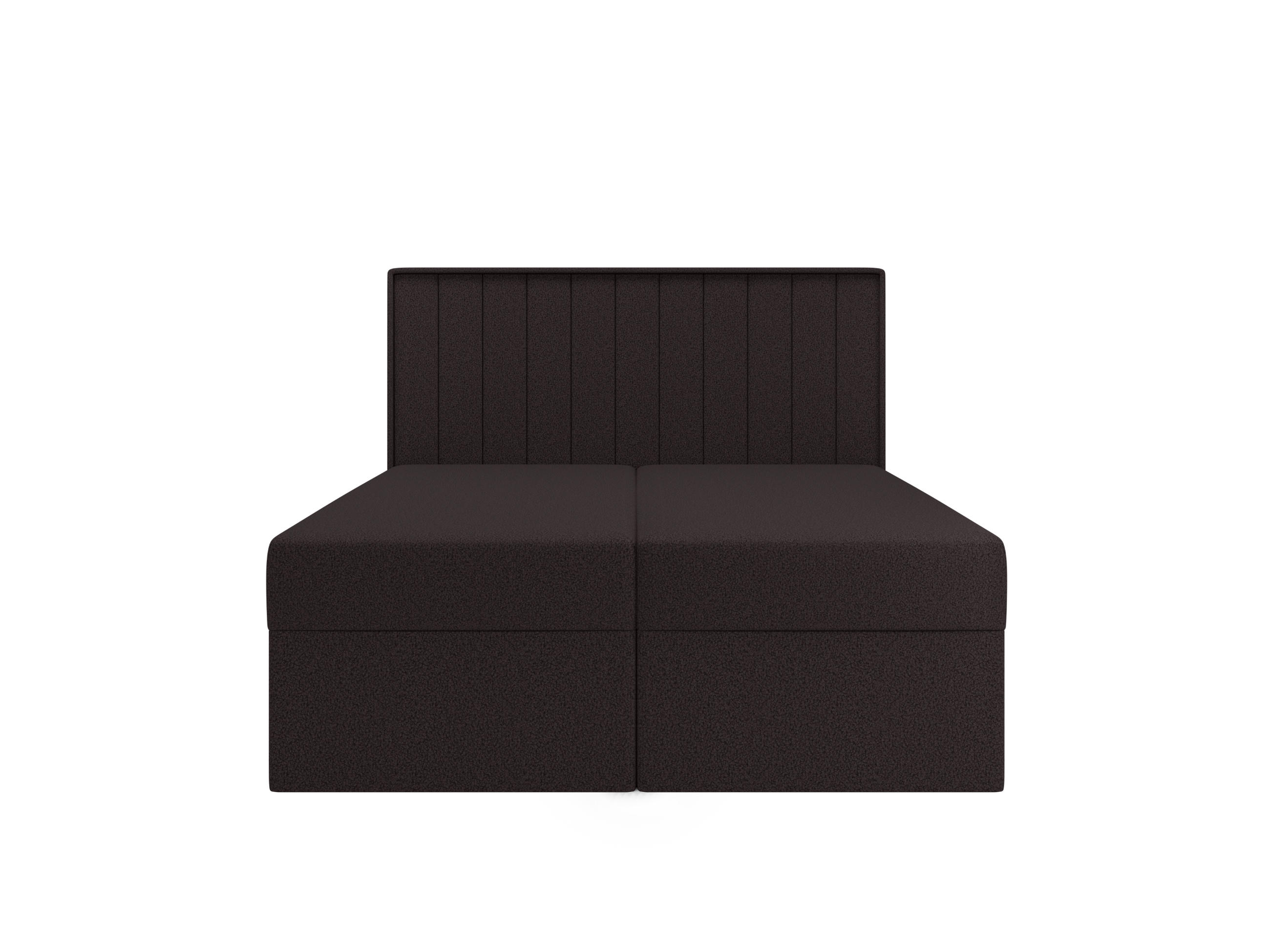 BOXBETT - Taschenmatratze + Topper 140x200 dunkelbraun Bouclé - Dunkelbraun, Holz/Holzwerkstoff (140/200cm) - SIMKAM Furniture