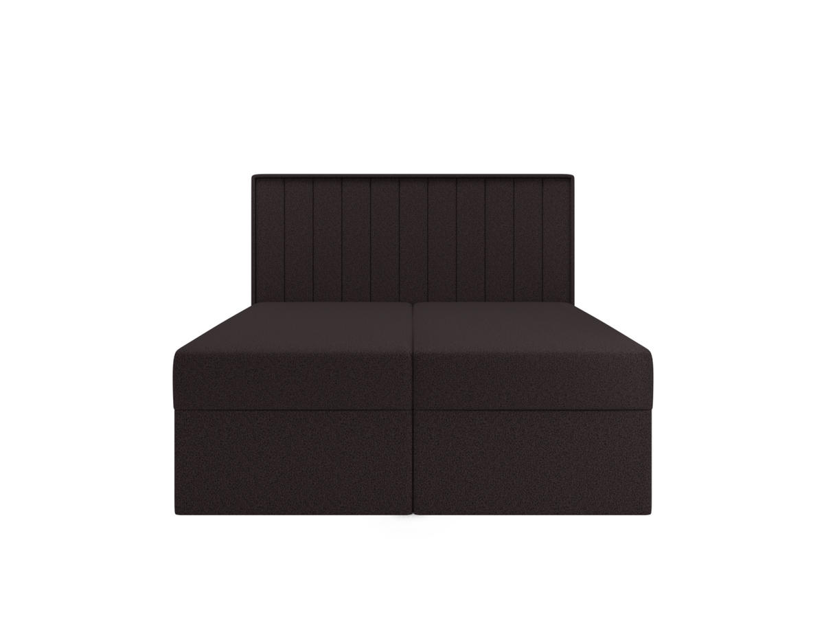 BOXBETT - Taschenmatratze + Topper 160x200 dunkelbraun Bouclé - Dunkelbraun, Holz/Holzwerkstoff (160/200cm) - SIMKAM Furniture