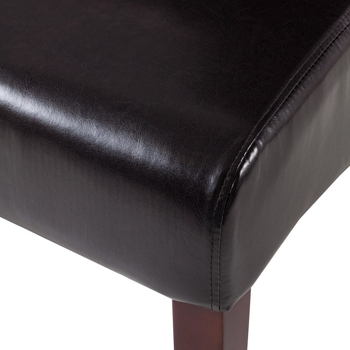 POLSTERSTUHL-SET - Kunstleder / Gummibaum massiv - Dunkelbraun, Kunststoff (48/107/66cm) - home24