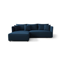 ECKSOFA MILANO links dunkelblau Cord Poso 5 - Schlaffunktion, Bettkasten - Dunkelblau, Textil (245/185cm) - Cornero
